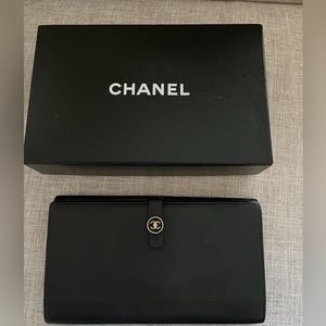 Black Chanel Long Wallet